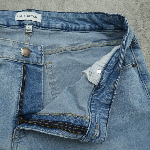 Lane Bryant Jeans Womens Size 16 Blue Mid-Rise-Rise Boyfriend Capri 24.5" Inseam - Picture 2 of 16